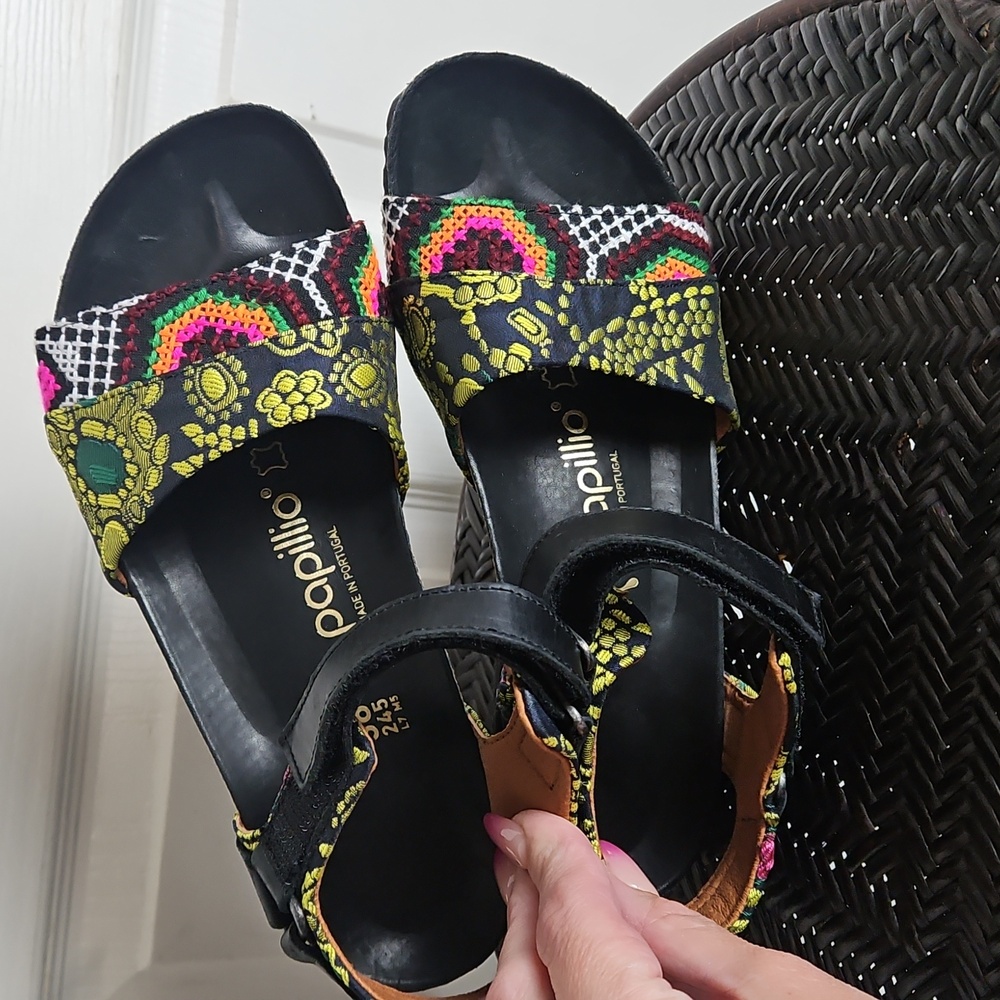 BIRKENSTOCK Papillio Eve Mash ankle wrap wedge sandals US 7 - Picture 7 of 10